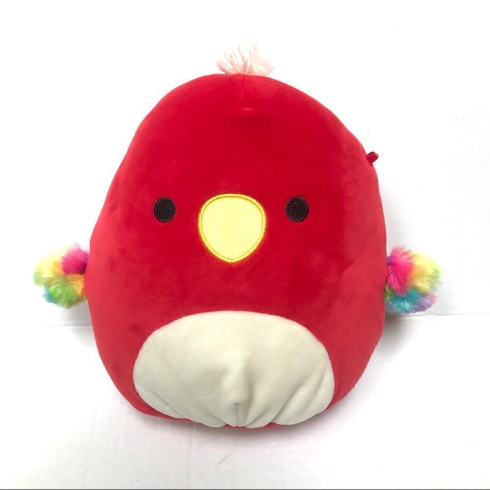 Kellytoy Squishmallow 9.5inch Paco red parrot with rainbow wings
